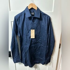 SCOTCH & SODA Navy Modern Fit Designer Dress Shirt